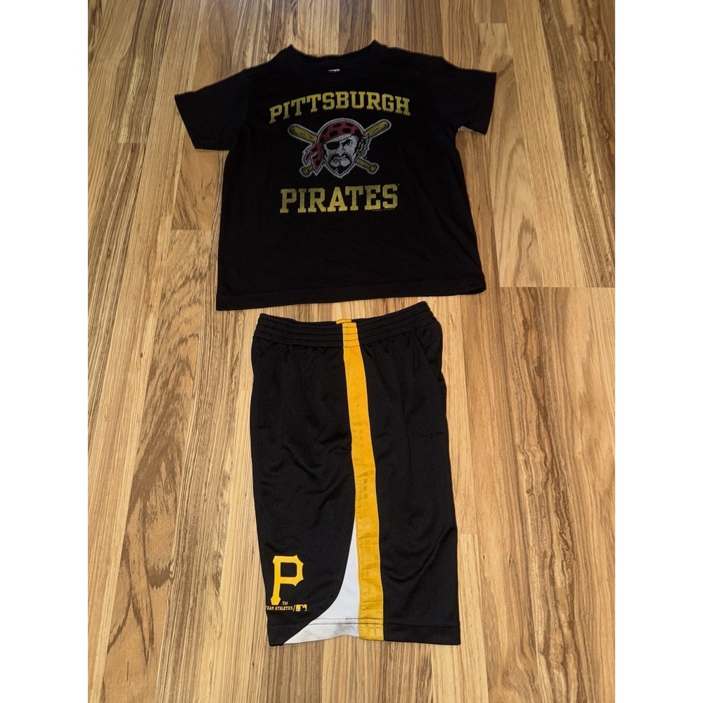 Pittsburgh Pirates Boys Sz Small 8‎ Outfit Cotton T-shirt Dri-fit Shorts General